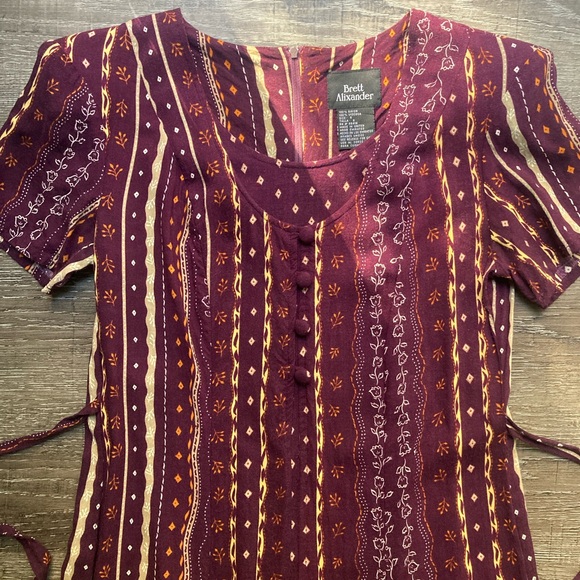 Vintage Brett Alixander Plum Purple Layered Dress Size Medium - Picture 2 of 5